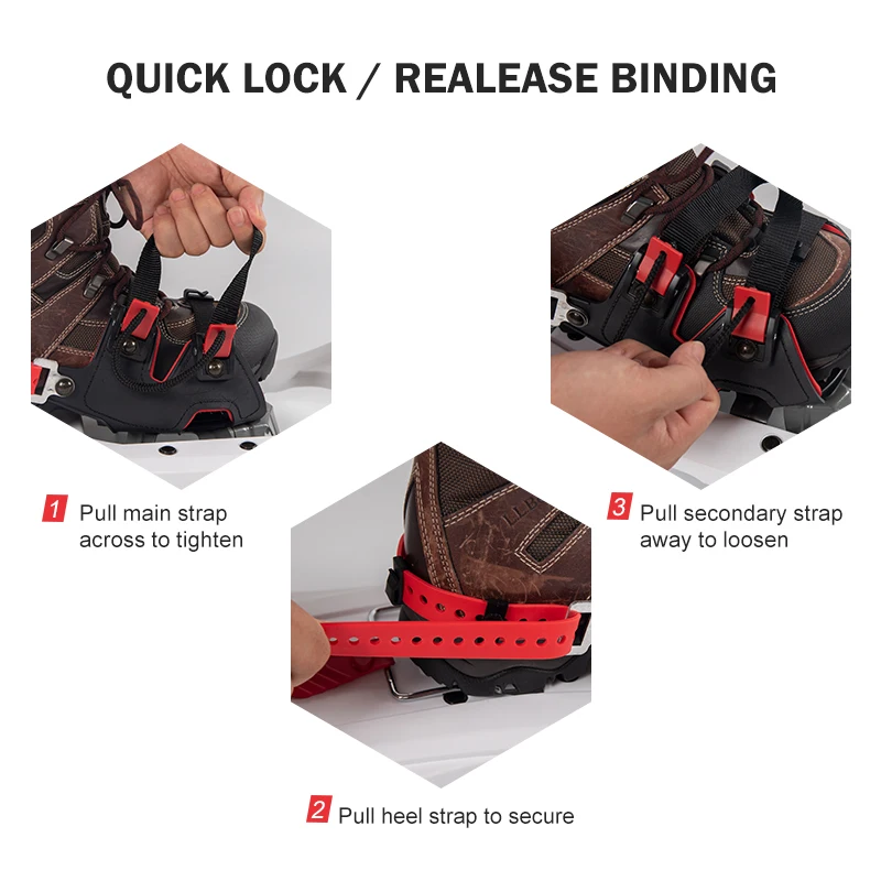 Snowshoes Plastic 20 Years Experience Foam Padded Ratchet Binding Trail Snowshoes