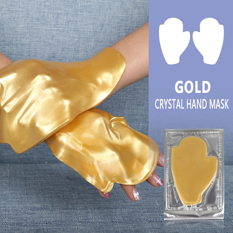 Новинка 2021 Антивозрастная и отбеливающая нано-Золотая коллагеновая маска для рук OEM увлажняющие перчатки