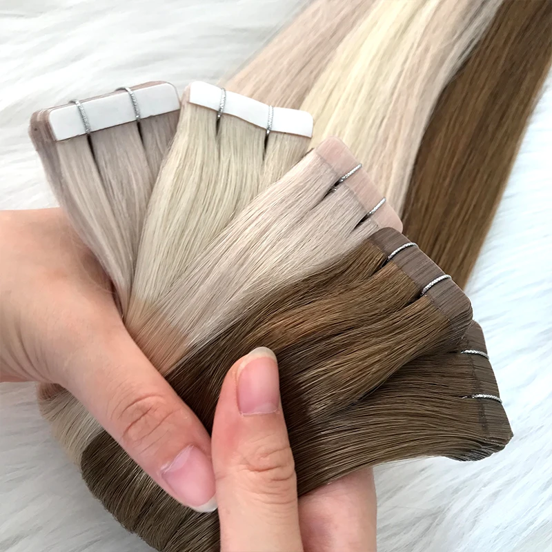 2024 Hot Selling Tape-In Hair Extensions Remy Grade Raw Virgin Human Hair Double Drawn