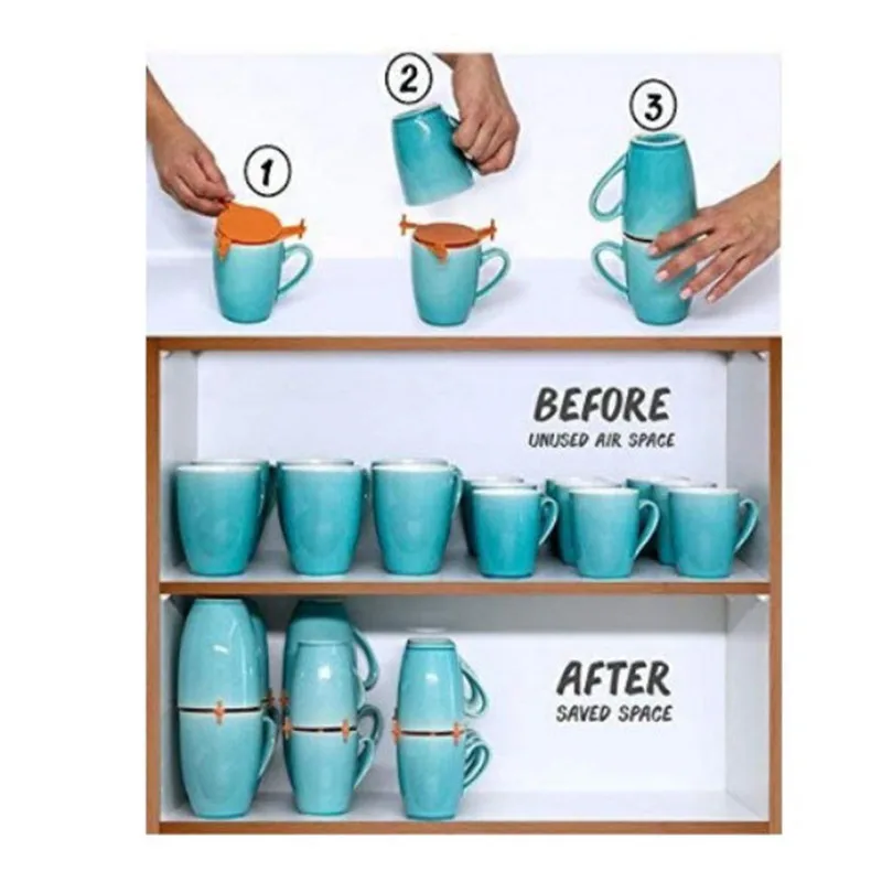 Adjustable Expandable and Stackable Gadget for Coffee Tea Save Space Coffee Mug Stacker Mug and Glass Kitchen Storage Organizer