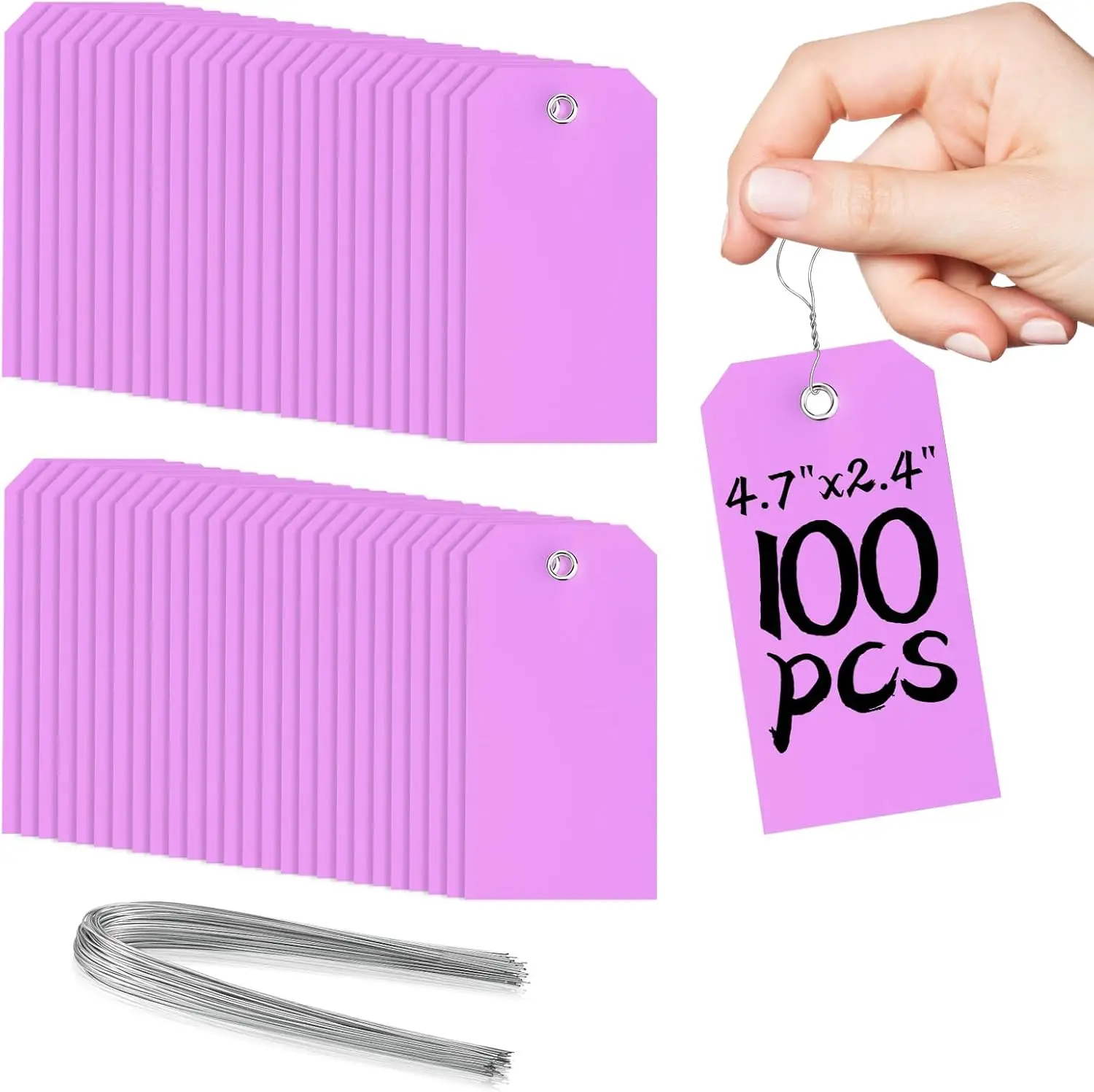 Waterproof Hang Tags with Reinforcement Hole Durable Wire Tags Labels Blank Plastic Shipping Tags for Equipment Parts