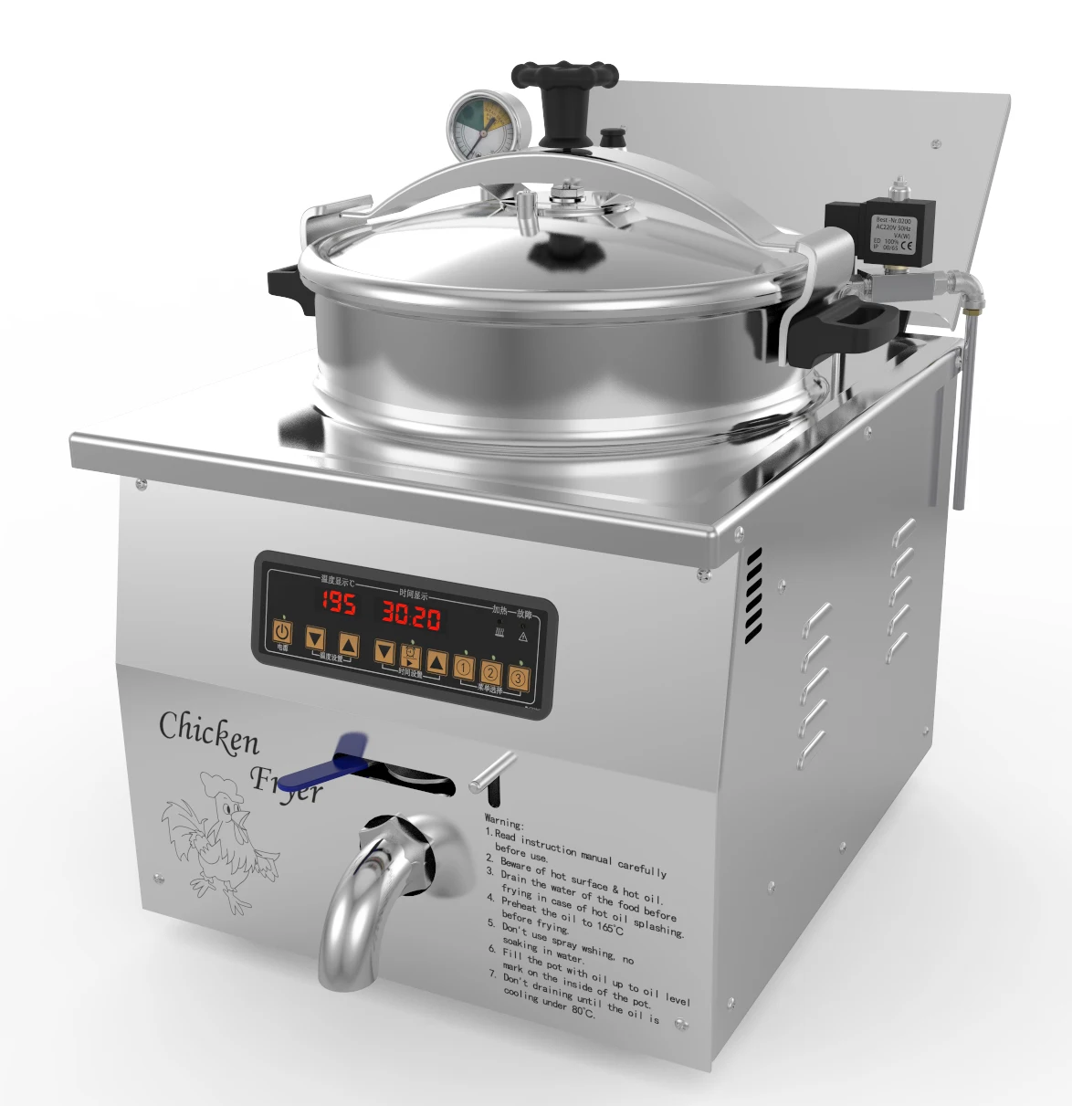 16L Digital control panel fried chicken machine table top pressure fryer for sale