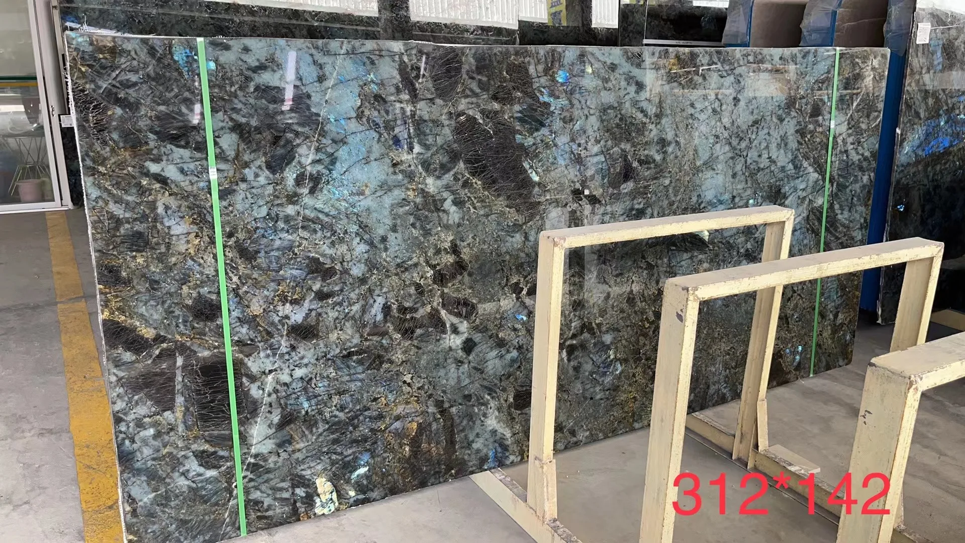 Natural Blue Gemstone Slab Backlit Agate For Wall Background Blue Granite Tiles Decoration