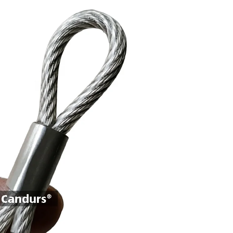 Custom 316 Stainless Steel Wire Rope Sling With Soft Loop For Architectural