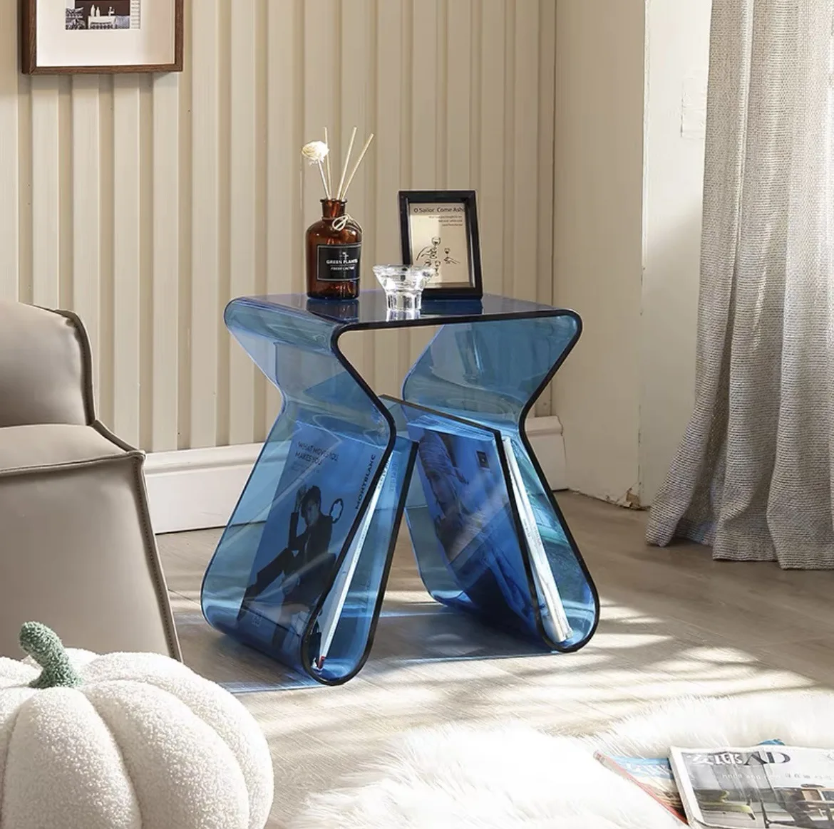 Casual coffee table sofa side cabinet mini round living room corner several bedroom bedside table 3