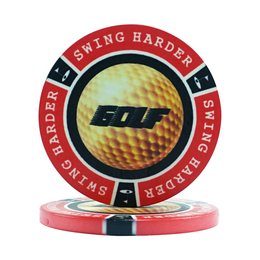 Customized 39mm Ceramic Golf Poker Chips Professional Casino Accessories Texas Blackjack Poker Game Chip Coins