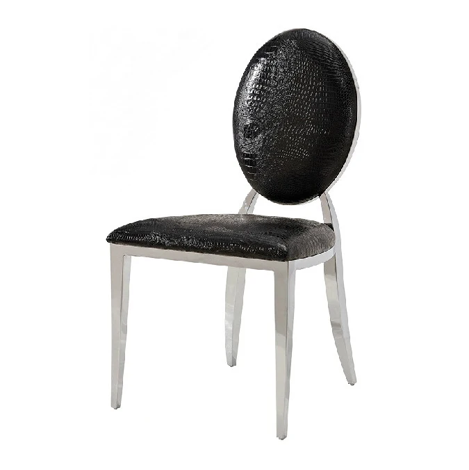 Luxury Modern Chairs for Wedding Reception Stackable Gold Stainless Steel Chair Round Back