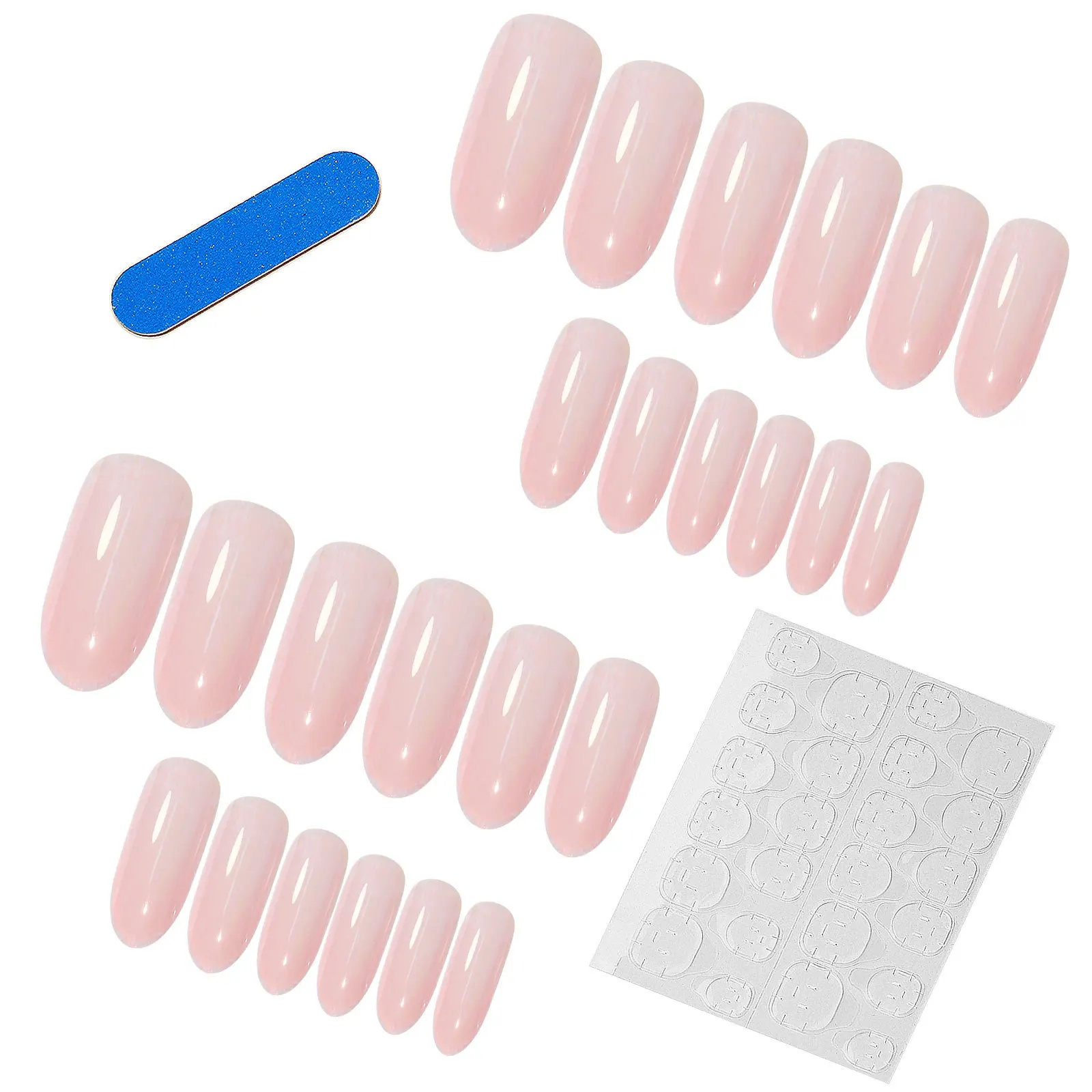 Wholesale 24 pcs/box Skin Color Nail Art Beauty Tips Box Packing Soft Gel Finger Almond Nude Press On Nails