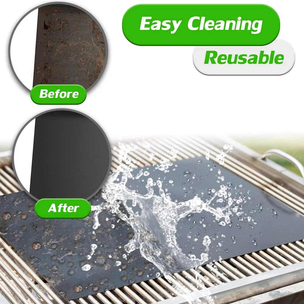 PTFE BBQ Grill Mat Cooking Mat Easy To Clean Non-Stick Reusable Oven Liner