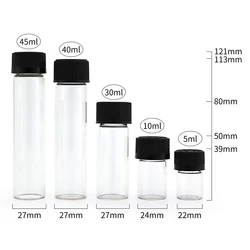 Wholesale New Design Packaging Child Proof Glass Tubes Child Resistant Glass Round Vial With Screw Top Lid