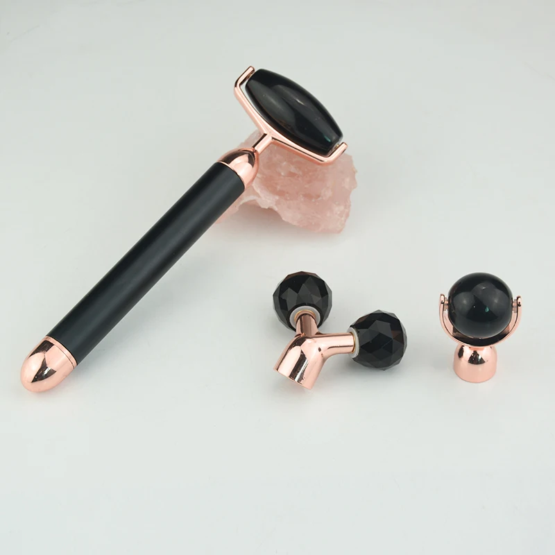 Electric Vibrating  Rose Quartz Jade Face Roller Massager