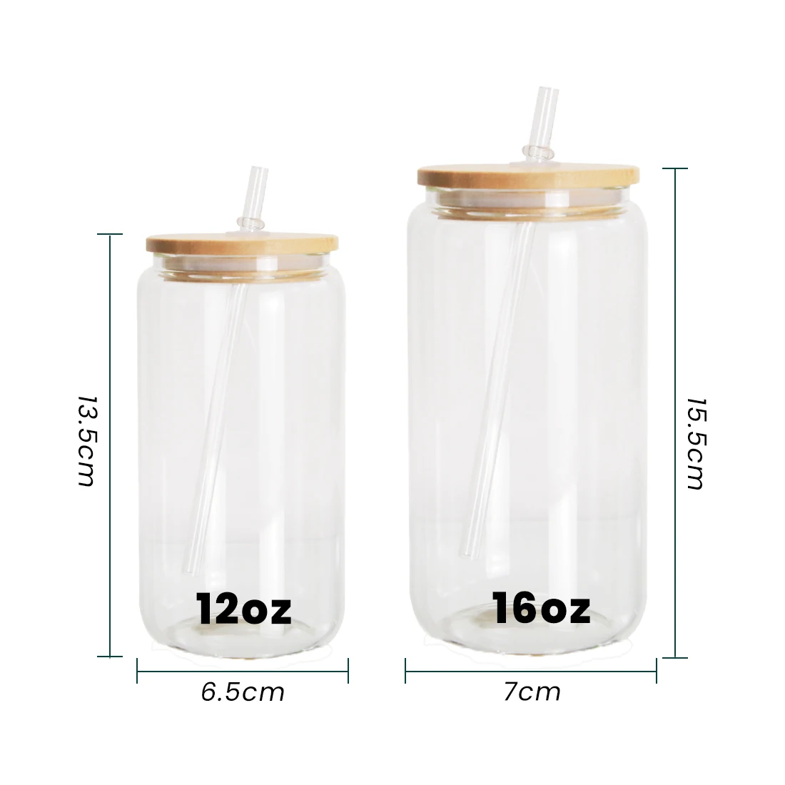 USA Warehouse stocked 12oz 16oz Clear Frosted Sublimation Blanks Glass Mason Jar Beer Can Glass Cup With Bamboo Lid And Straw