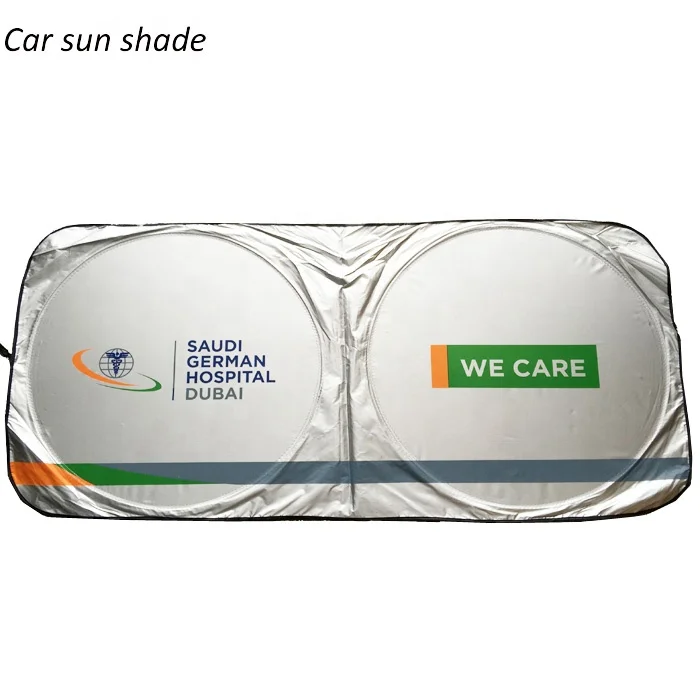 Silver color polyester front windshield umbrella sunshade car pop up sunshade