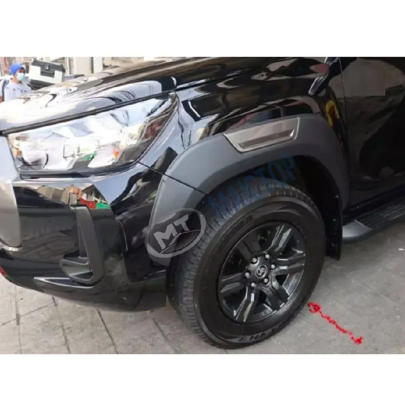 Maictop car accessories black wheel trims fender flare for hilux revo rocco fender flares 2015-2021