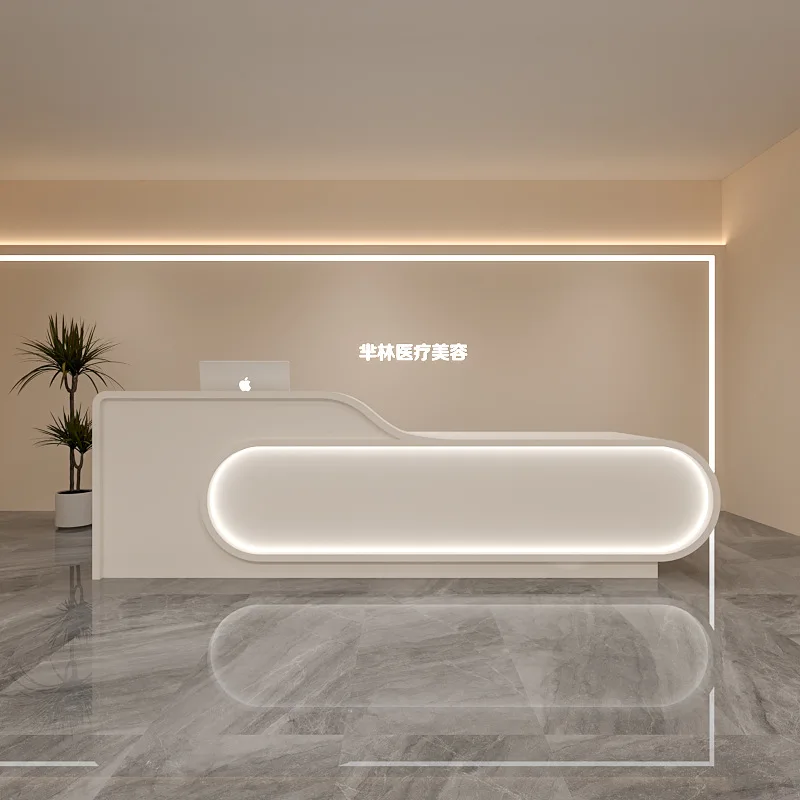 2024 Reception Furniture New Modern Simplicity Customized reception desk cashier table reception desk beauty salon