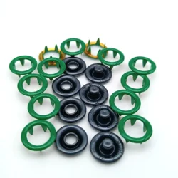 custom 9.5mm size brass plating double ring prong snap button for clothing