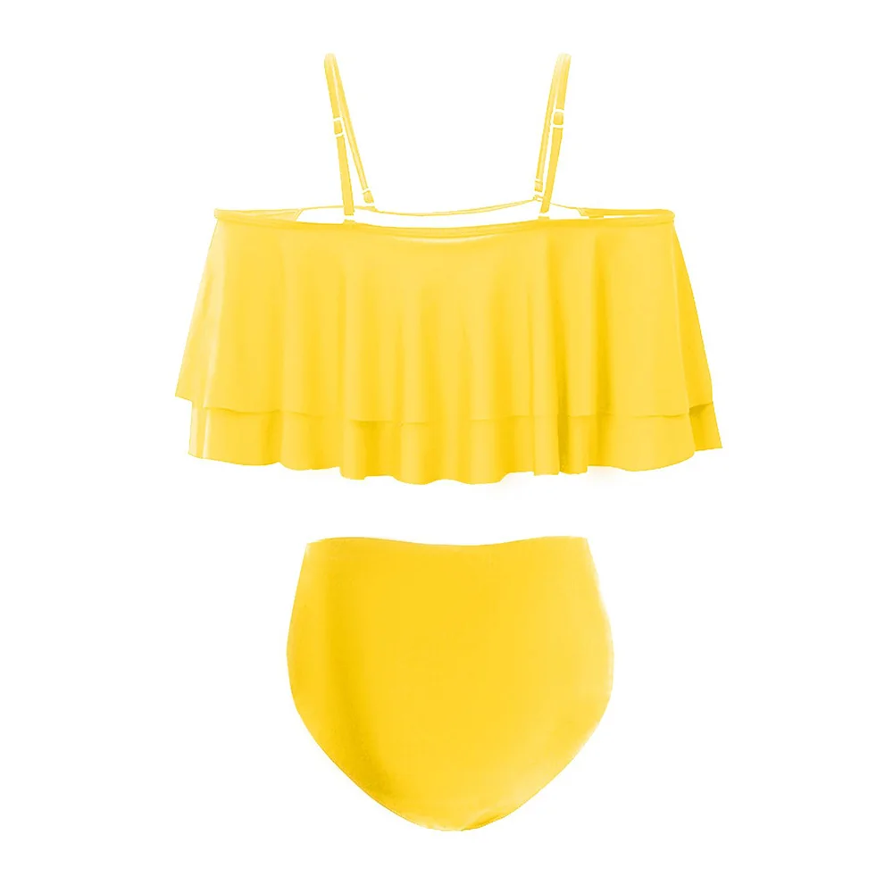 Ruffled Plus Size Swimwear Off Shoulder One Piece Swimsuit Women Swimming Suit Stocked Wholesale Bathing Suit Customized