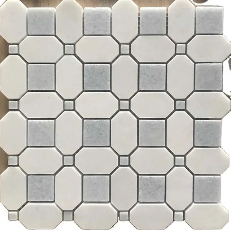 heart shape blue stone slate mosaic bathroom floor with cultural stone