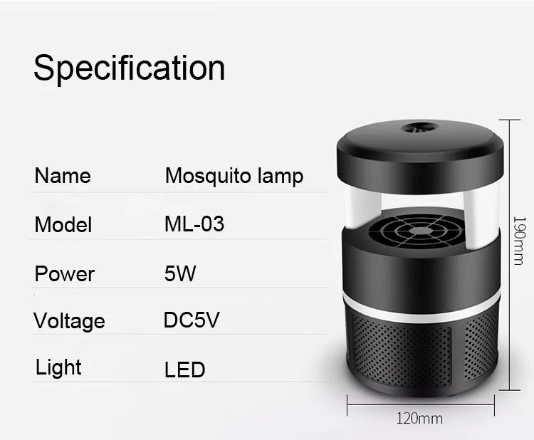 
USB Electric Flying Insect Pest Repeller Control Mosquito Killer Lamp For Room 