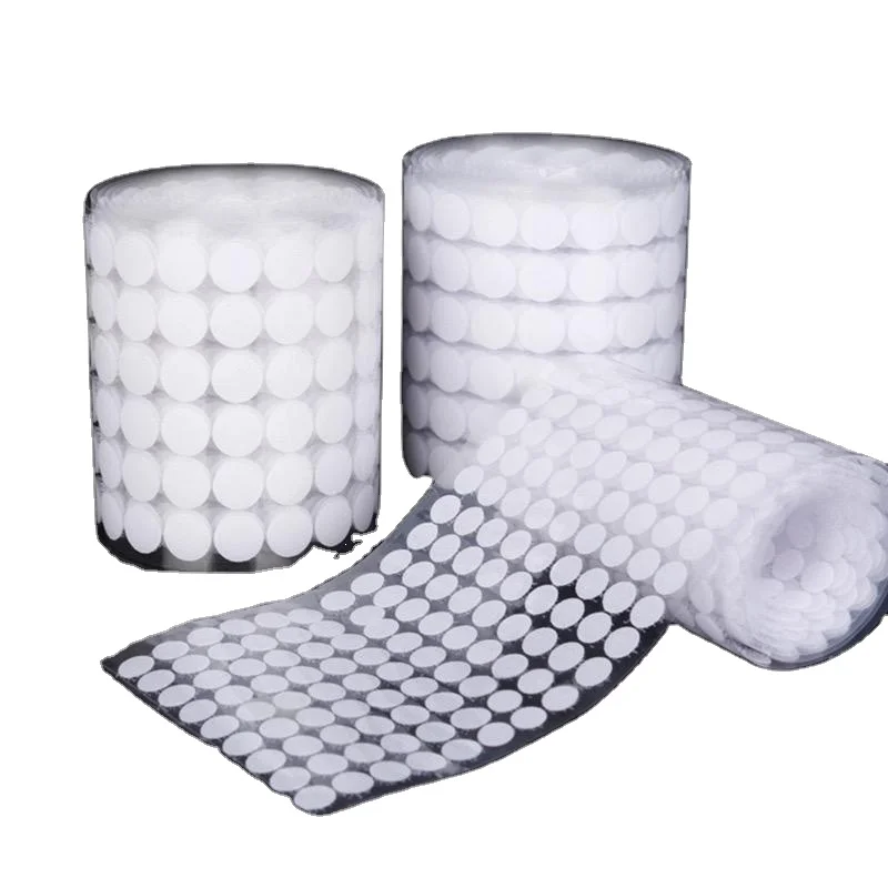 Custom color self-adhesive strong sticky nylon hook and loop straps/circles/dots Spot hooks and circular dots