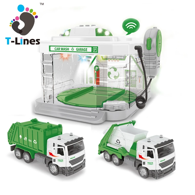 High Quality Sanitation Kids Toys Electric Car Wash Toy Garage Manufacture Game Home B/O Vehical Music Light
