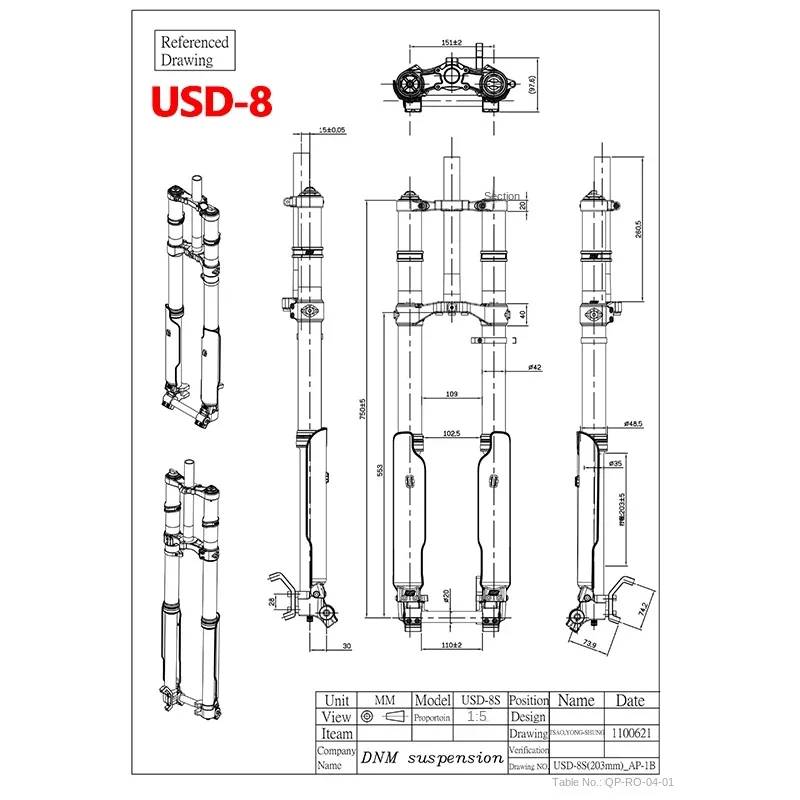 DNM Fork USD-8N USD-8 FAT MTB Front Fork For Snowy Bike Double Shoulder Bike Beach Bike Oil Spring Disc Brake Fork USD-8C 1PCS