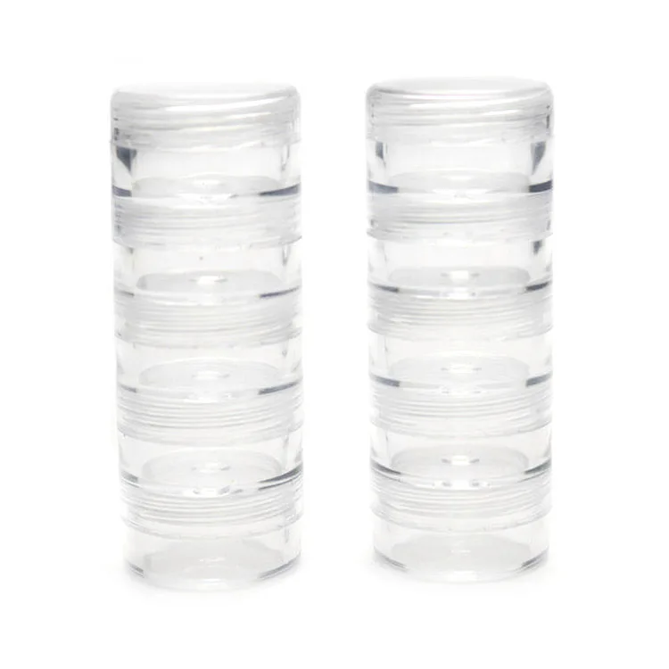 10 gram 10g multilayered cosmetic stackable powder jar cheap mini clear jar 5g 5layers for each set