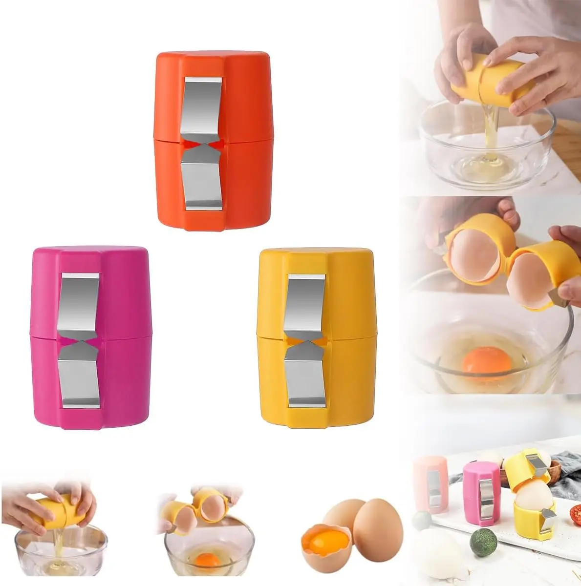 New Hard Boiled Peeler Raw Cutter Separator Cracker Handheld Tool Eggshell Egg Shell Opener Breaker Camping Kitchen Gadgets