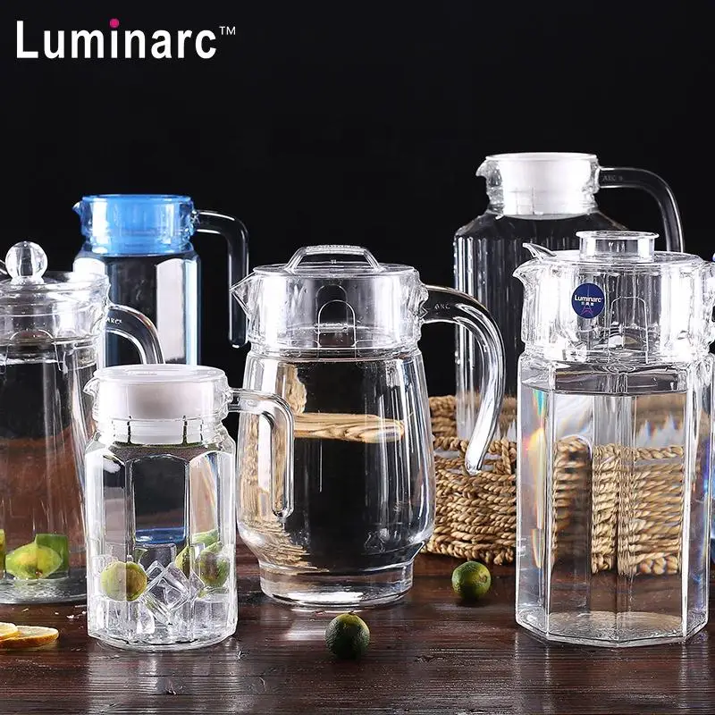 Luminarc Wholesale Glass tea pot water kettle collection 1L 2L moroccan teapot fountain with cups