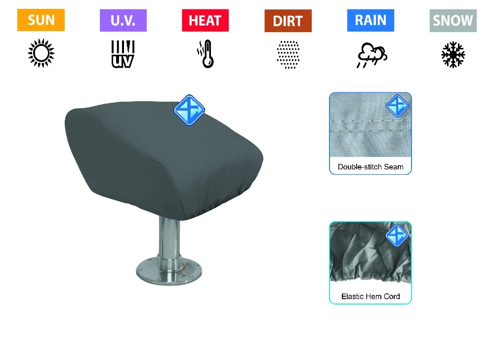 Universal Pedestal Boat Bench Chair Seat Cover waterpoof Seat Covers