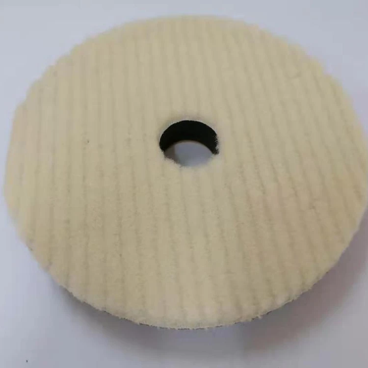 OEM 5 дюймов шерстяная полировальная Подушечка для резки с полосками из чёрно-лицевая сторона