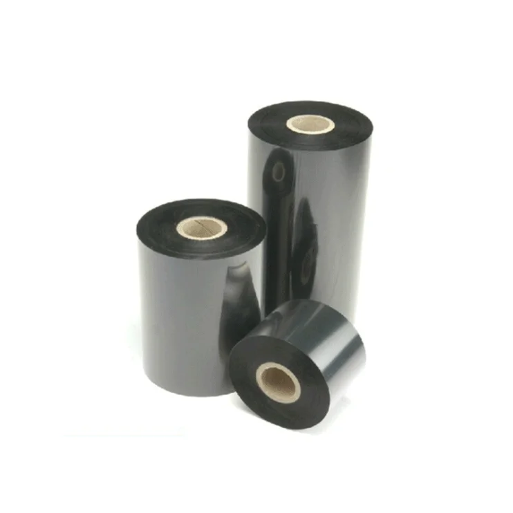 Изготовленный На Заказ 110 мм термальная печать черного цвета для 4-дюймовый этикетки штрих-код принтер тепловой трансферт лента