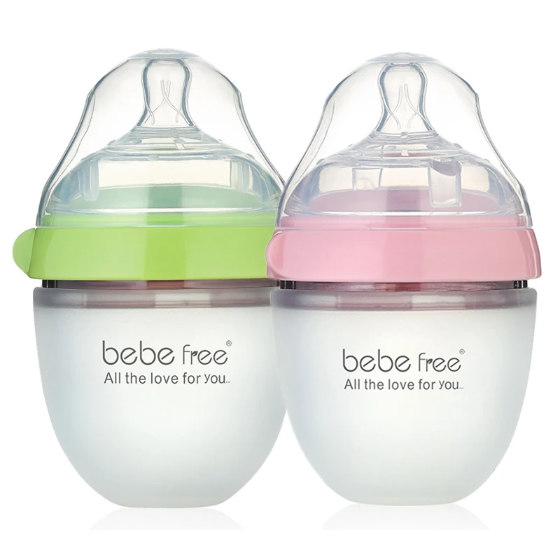 High Quality Newborn 5 oz 8 oz Flexy Silicone Baby Bottle Set Anti Colic Natural Feel Feeding Bottle Manufacturer