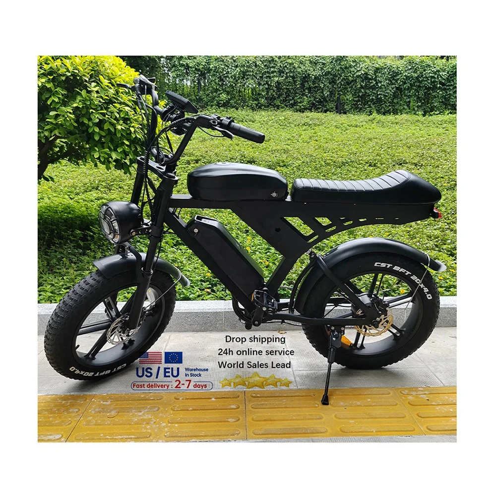 V30 E-bike 25kmh Fat Tire 20inch Retro Full Suspension Mountain Bike Cheap off Road Vintage Retro VOMO Ebike