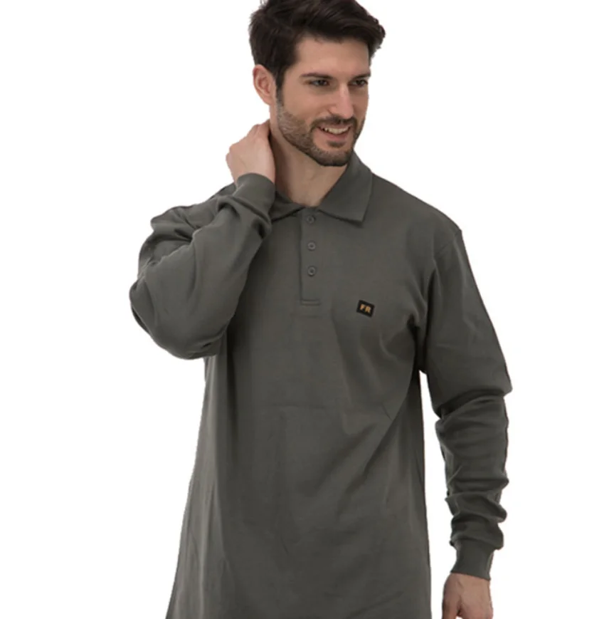 Anti flame classical FR henley t shirt long sleeve HRC2