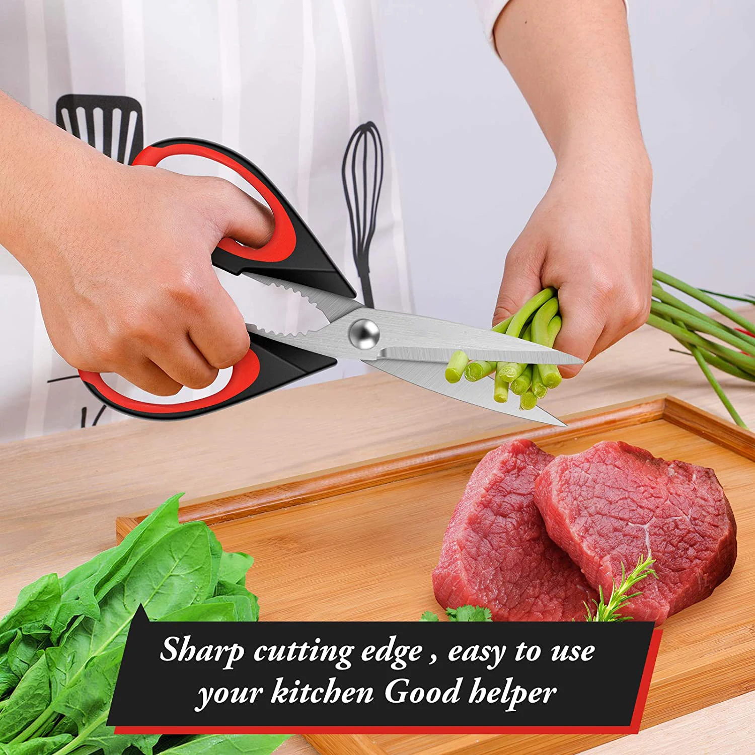 Two-piece multifunctional Sharp heavy-duty meat scissors Stainless Steel Home kitchen cooking scissors With Soft Grip