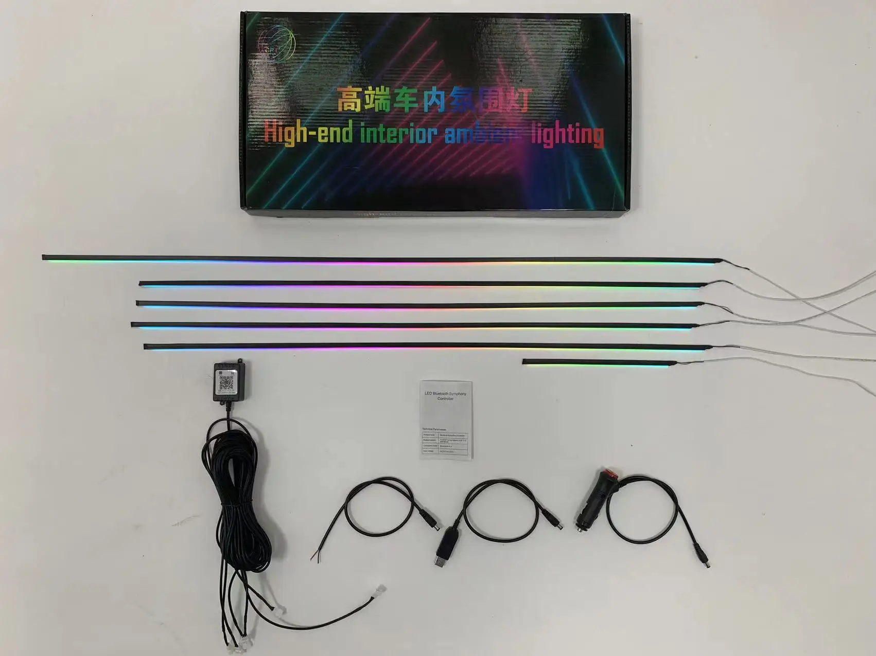 Acrylic ambient light symphony Chasing 18 in 1 optic fiber light for car atmosphere Interior Lights