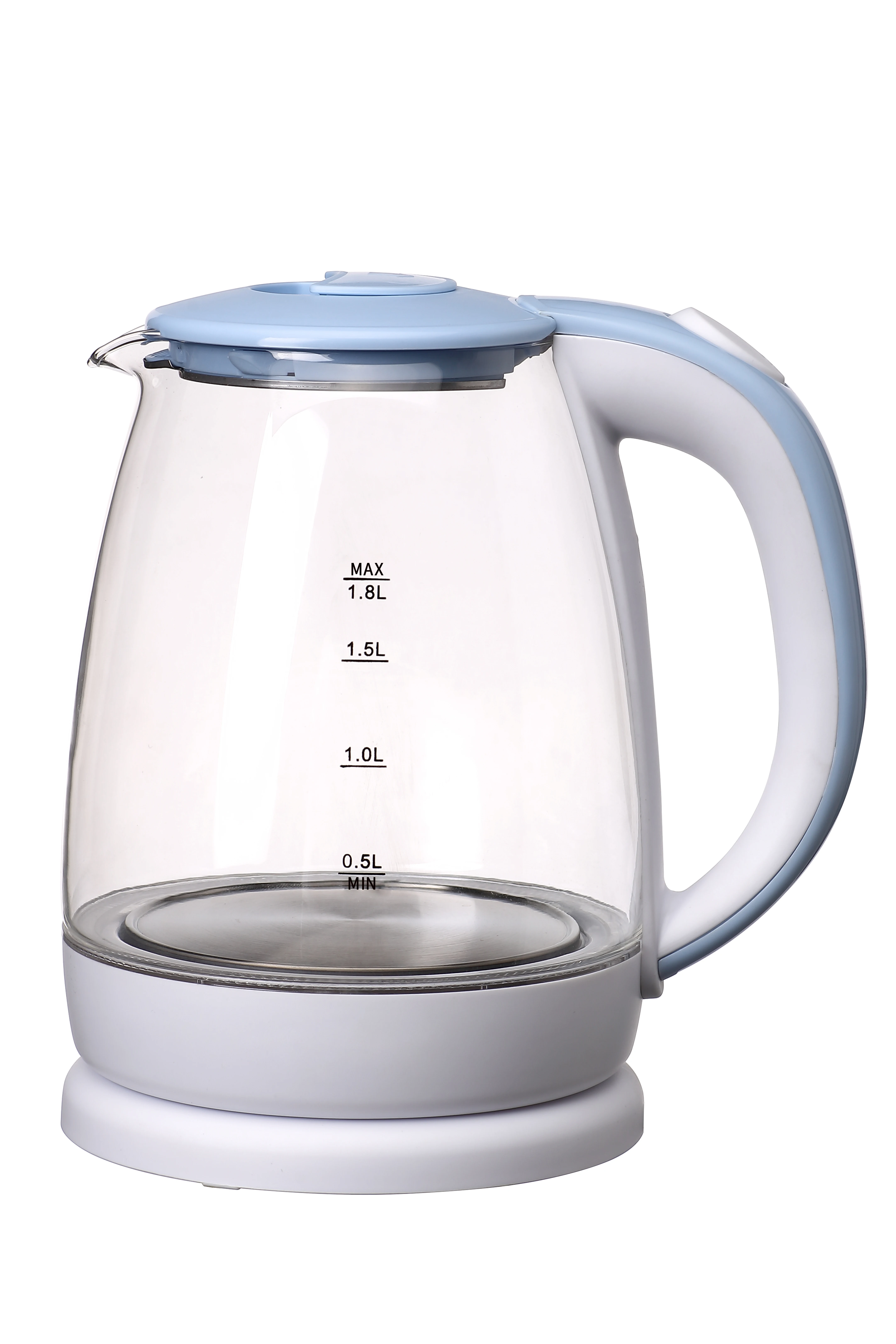 
very cheap borosilicate glass kettle with blue led light and very good quanlity . 