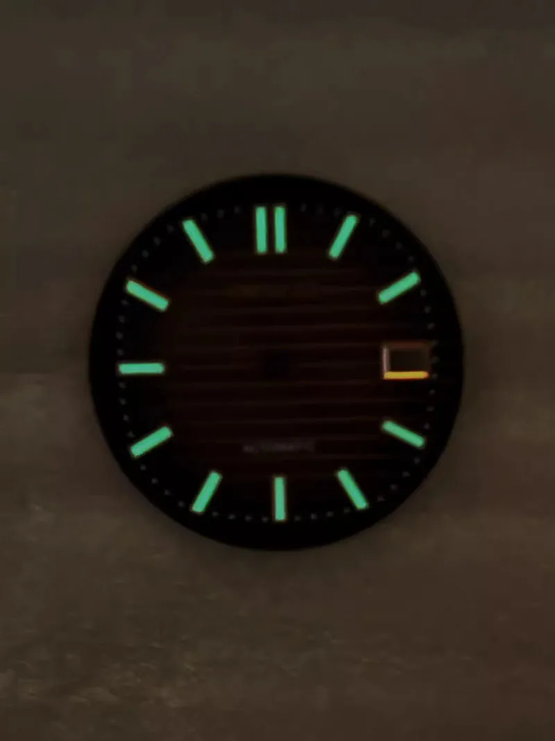 30.5mm Engraved Rose Gold Modified Green Luminous Dial, Suitable for NH35/36 Movements