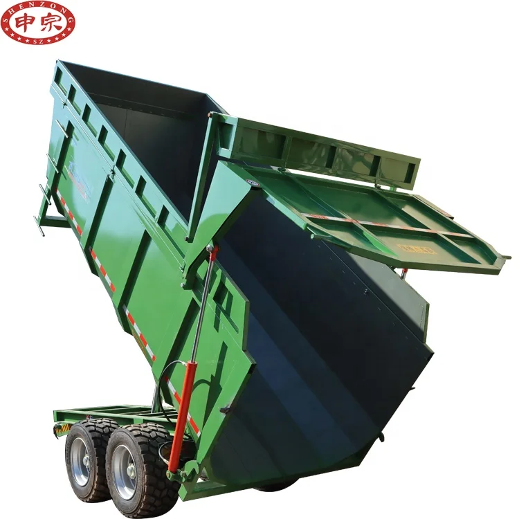 10 ton silage transport hydraulic tipping farm trailer