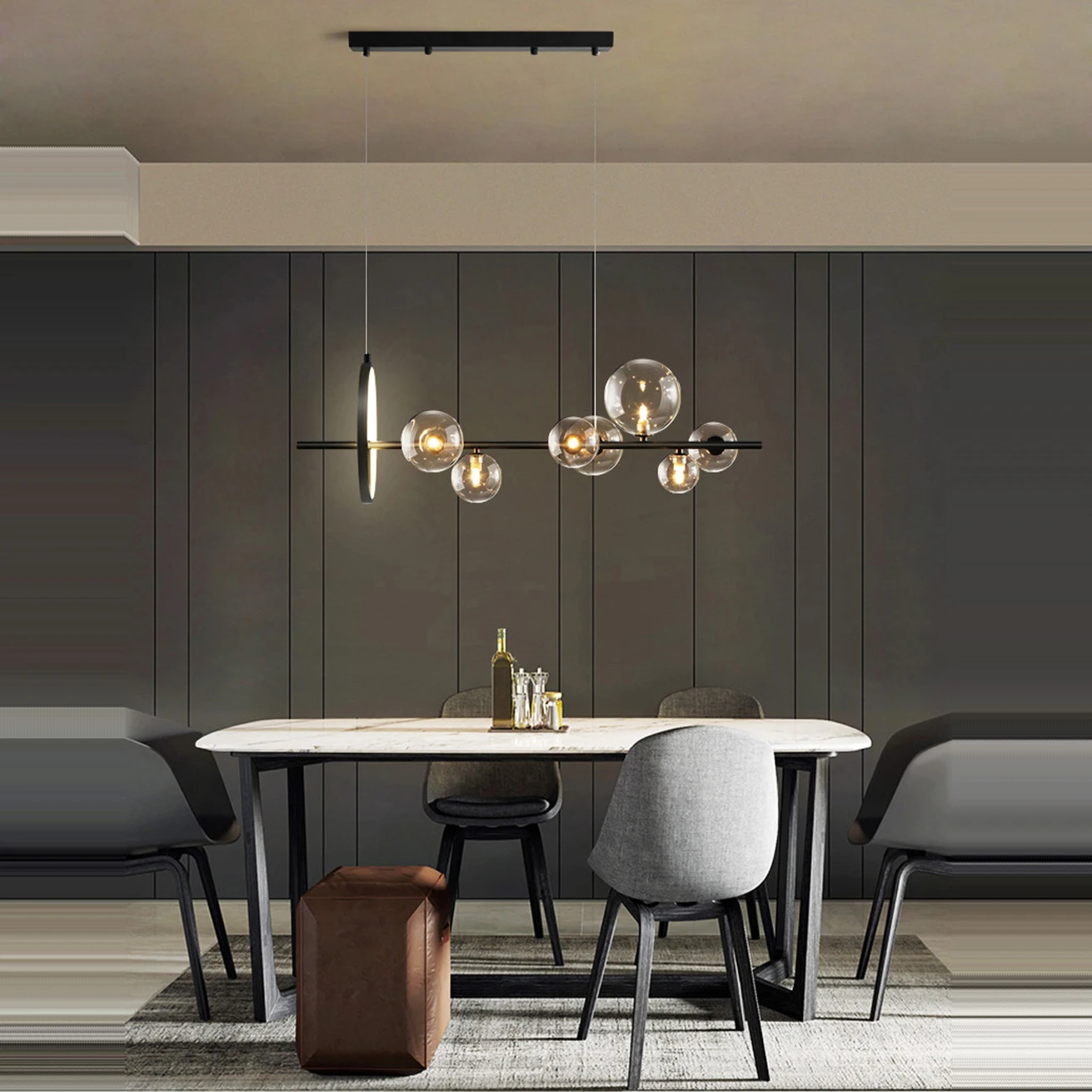 g9 led Postmodern Iron Glass Round LED Lamp LED Light.Pendant Lights.Pendant Lamp.Pendant light For Dinning Room