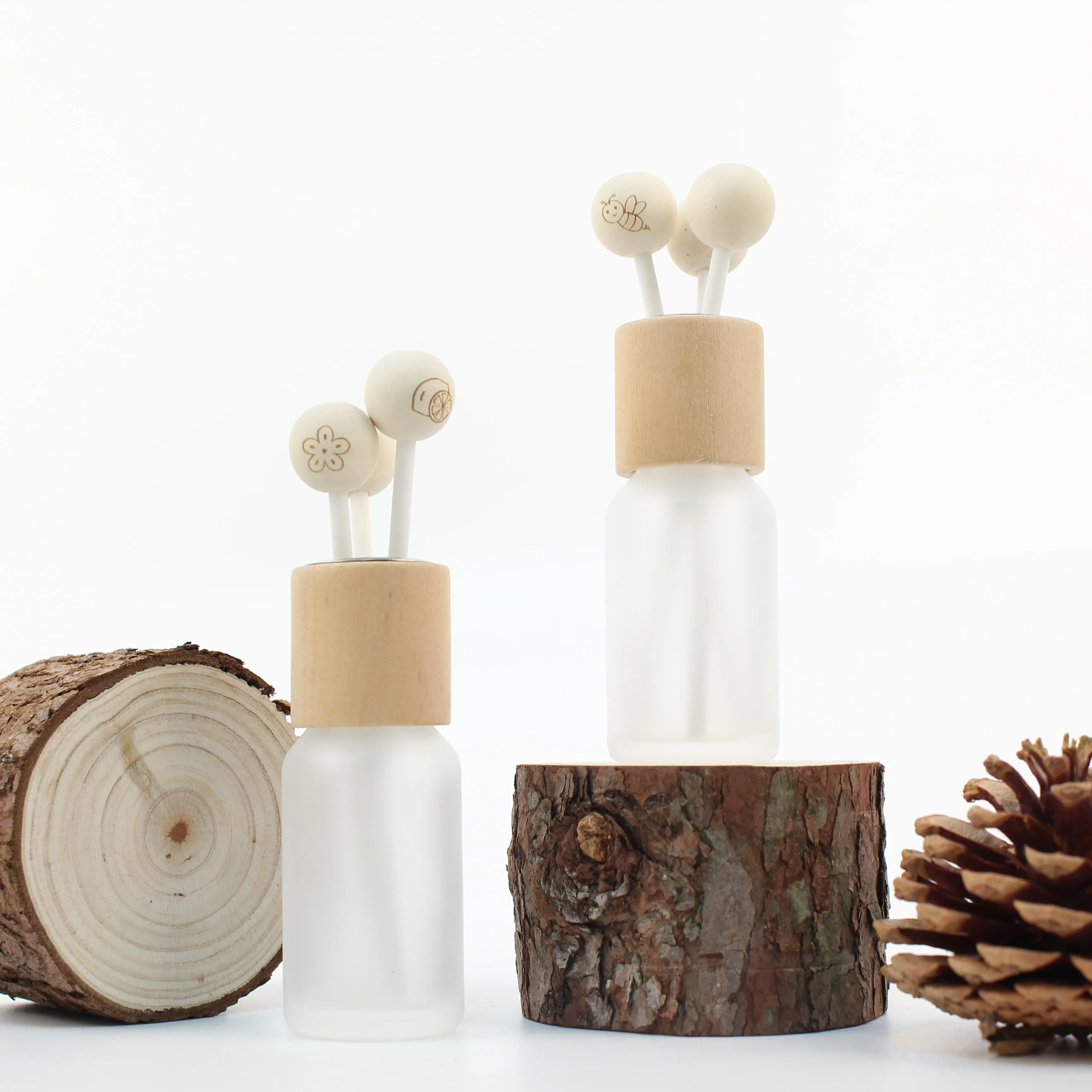 Aroma perfume reed diffuser aromatherapy bottles aromatherapy bottle diffuser bottle with wooden lid