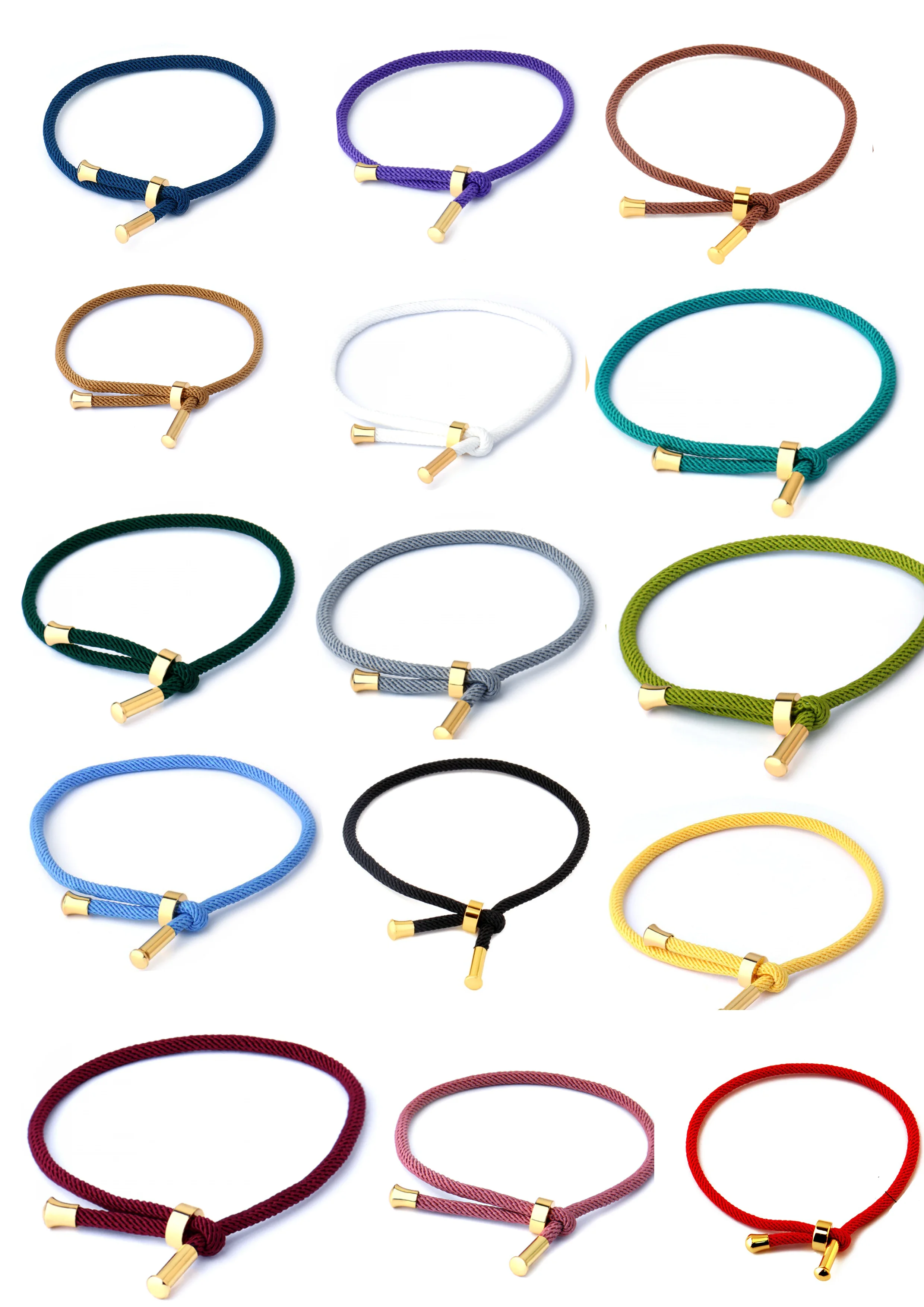 Fashion cord bracelets custom logo 3mm red string lucky bracelet friendship nylon rope adjustable cord bracelet