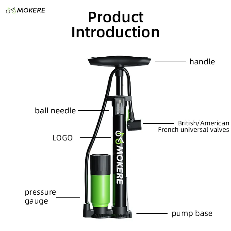 Portable High Pressure Hand Air Bike Pump Tire Inflator Air Pump for Bicycle
