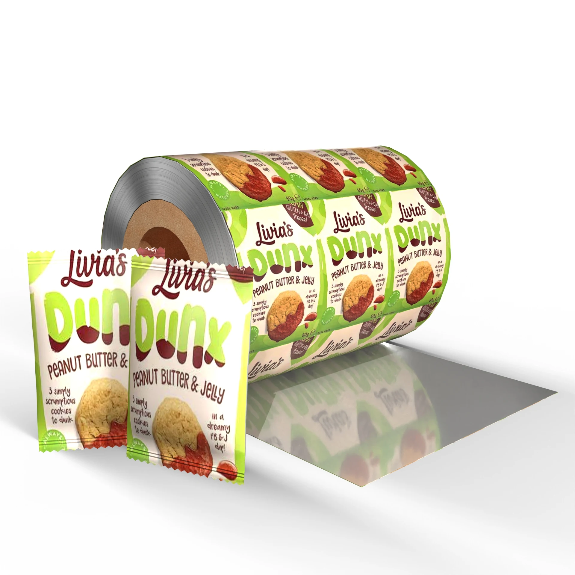 Food Grade Flexible Packaging Film Rolls Custom Printed Moisture Resistant Packaging Rolls Plastic Laminating Film