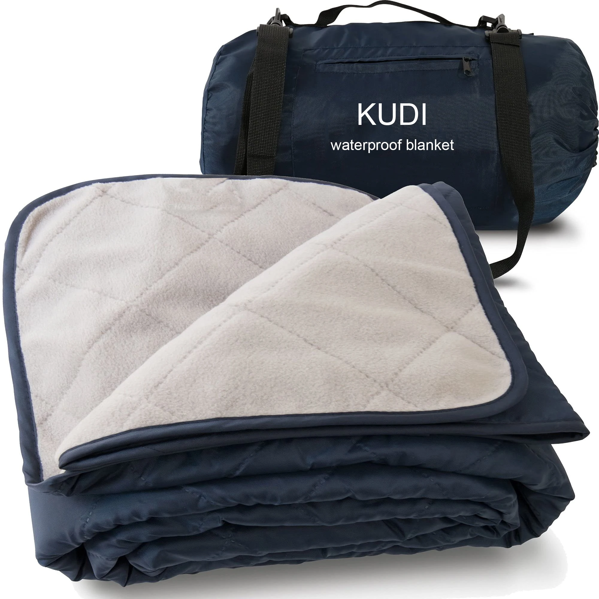 Waterproof Outdoor Blanket Windproof Triple Layers Warm Fleece Comfy Foldableg Beach Picnic Camping Blanket