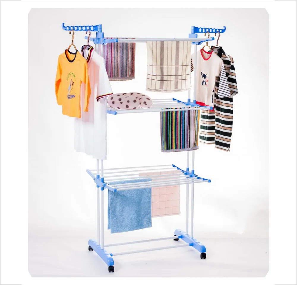 BS 8031 folding clothes drying rack that can be  adjustable and folded into small box
