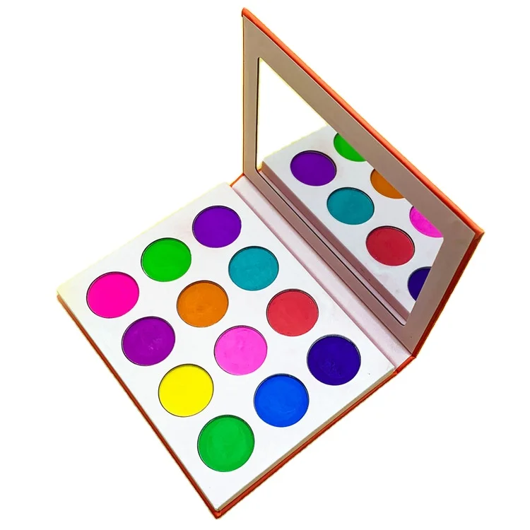 Custom Private Label Eyeshadow box Makeup paper Palette 12 Pan Round Packaging Empty Eyeshadow Palette