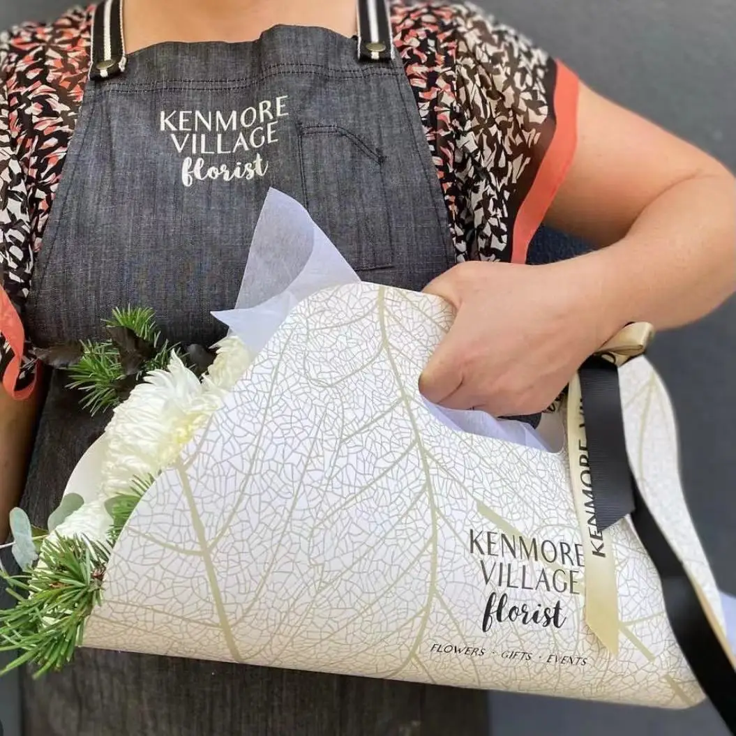 
Nice brown kraft icecream disposable full printing flower packaging paper sleeves for cut 