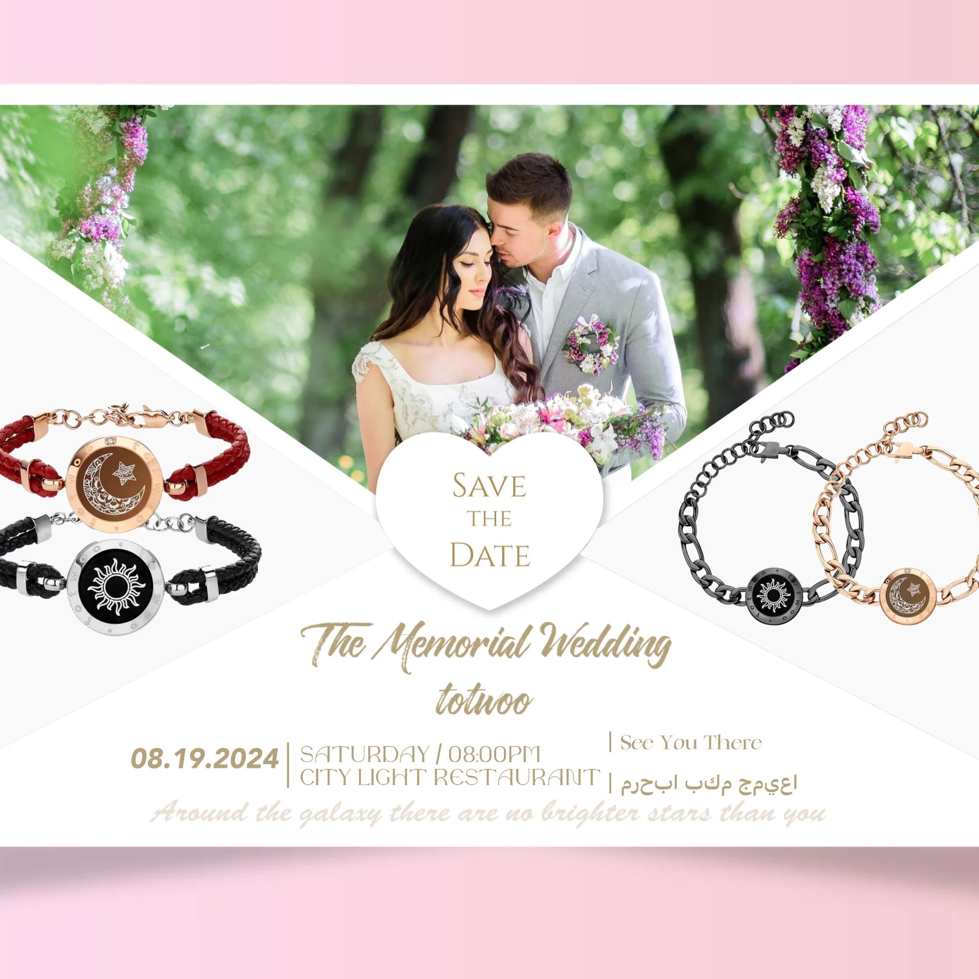 Morse Code Series Portable Charging Couple Induction Remote Bracelet Jewelry